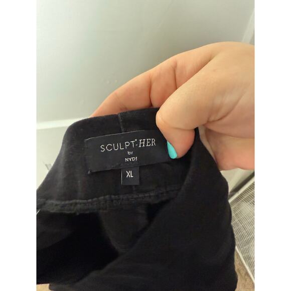 NYDJ Pull On Straight Leg High Rise Pants Sculpt-HER Lift x Tuck Black Size XL - Picture 5 of 11